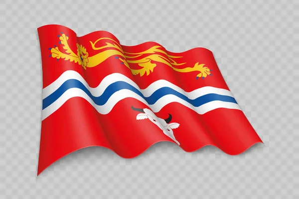 Realistic Waving Flag Herefordshire Een Graafschap Van Engeland Met Een — Stockvector