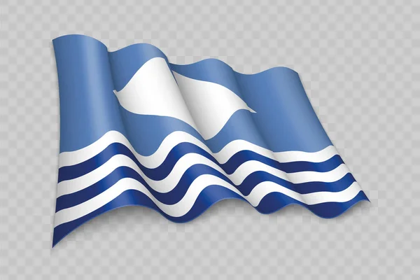 Realistyczna Flaga Wyspy Wight Hrabstwo Anglii Przejrzystym Tle — Wektor stockowy