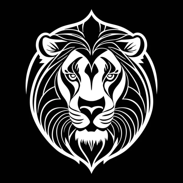 stock vector Tiger head black and white vector icon. Template for logo, emblem or badge design