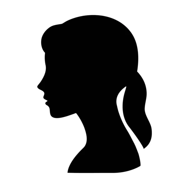 Γυναίκα Κεφάλι Silhoutte Όμορφο Πρόσωπο Και Μαλλιά Fashion Icon — Διανυσματικό Αρχείο