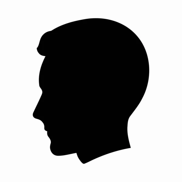 Homme Tête Silhoutte Belle Icône Mode Visage — Image vectorielle