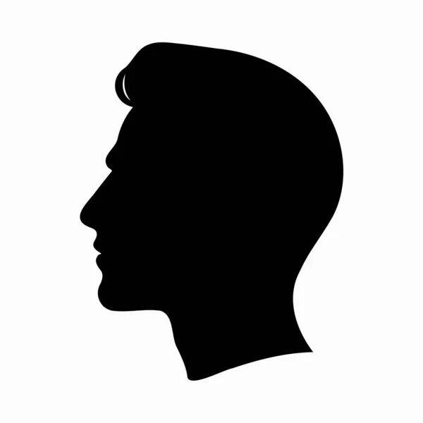 Man Head Silhoutte Beautiful Face Fashion Icon — Stock Vector