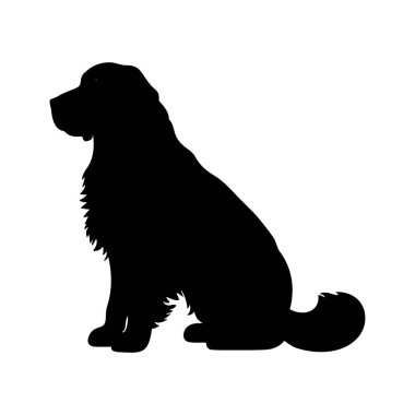 Beyaz arkaplan ve vektör simgesinde köpek silueti logosu izole edildi
