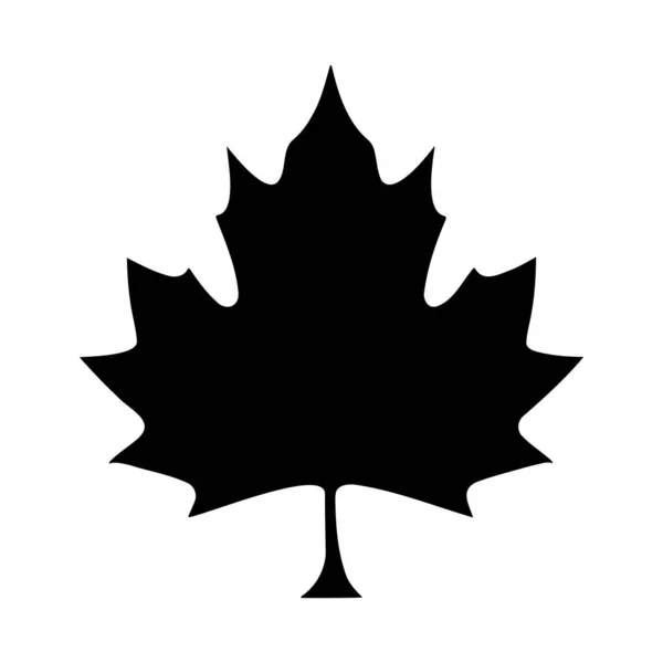 Maple Leaf Silhouette Logo Isolated White Background Vector Icon — Stock Vector