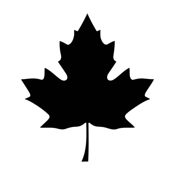 Akçaağaç Yaprağı Silueti Logosu Beyaz Arkaplan Vektör Simgesi Üzerinde Izole — Stok Vektör