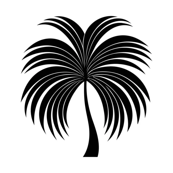 Logo Silhouette Feuille Palmier Isolé Sur Fond Blanc Icône Vectorielle — Image vectorielle