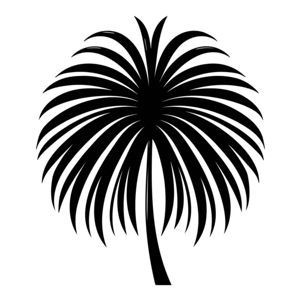 白い背景にヤシの葉のシルエットのロゴ — ストックベクタ