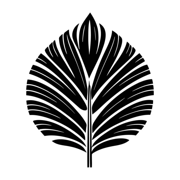 Logo Silhouette Feuille Palmier Isolé Sur Fond Blanc Icône Vectorielle — Image vectorielle