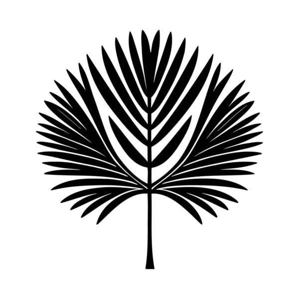 Palmblad Siluett Logotyp Isolerad Vit Bakgrund Vektor Ikon — Stock vektor