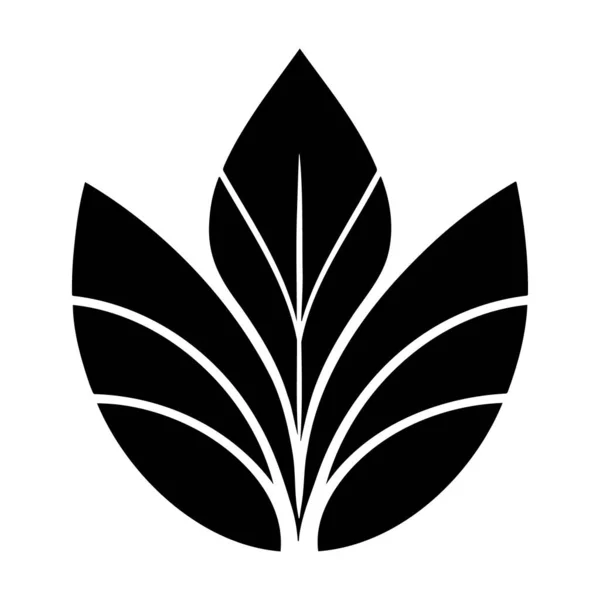 Абстрактный Листовой Силуэт Логотип Изолирован Белом Фоне Векторная Иконка — стоковый вектор