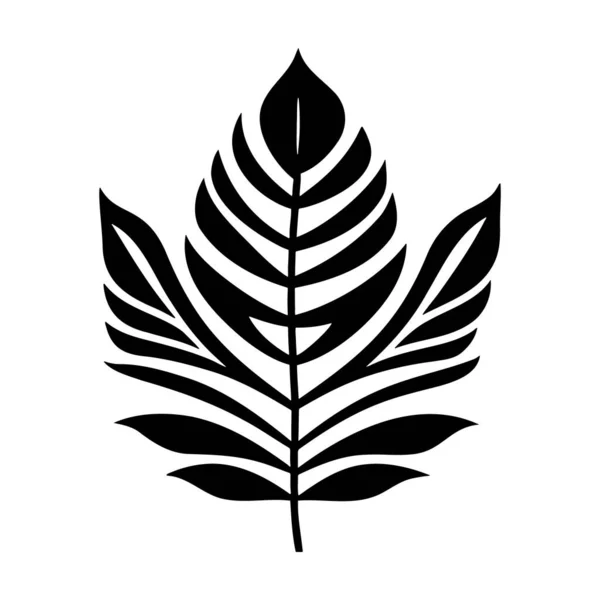 Abstrakt Blad Silhuett Logotyp Isolerad Vit Bakgrund Vektor Ikon — Stock vektor