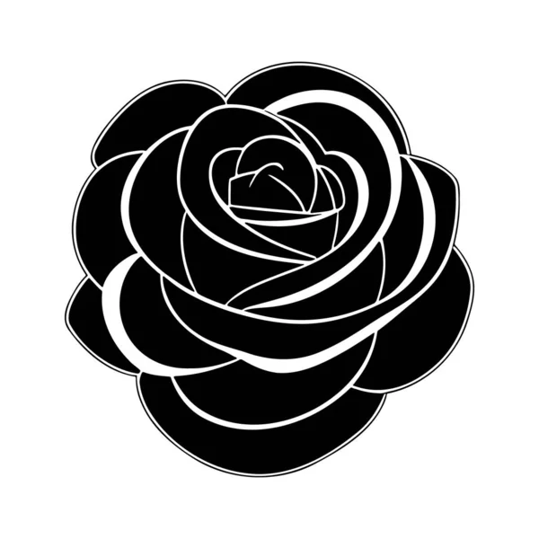 Rose Blume Silhouette Logo Isoliert Auf Weißem Hintergrund Vektor Symbol — Stockvektor