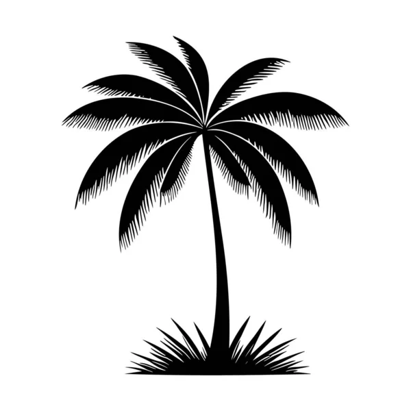 Palm Tree Silhouette Logo Isolated White Background Vector Icon — Stock Vector