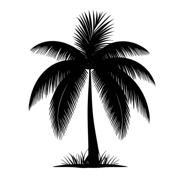 Logo Silhouette Palmier Isolé Sur Fond Blanc Icône Vectorielle — Image vectorielle