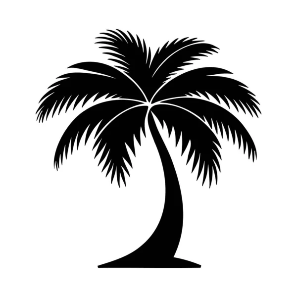 棕榈树轮廓标识独立于白色背景 矢量图标 — 图库矢量图片