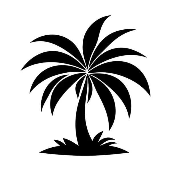 Λογότυπο Σιλουέτας Φοινικόδεντρου Που Απομονώνεται Λευκό Φόντο Διανυσματικό Εικονίδιο — Διανυσματικό Αρχείο