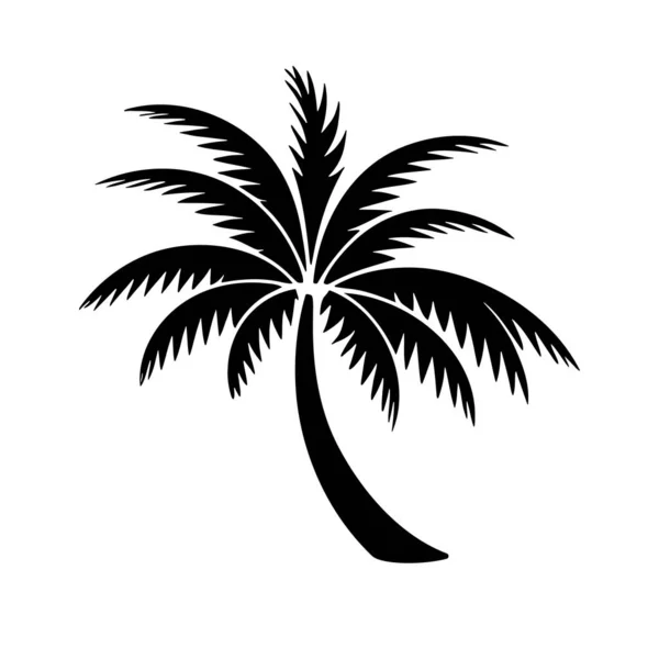 Logo Silhouette Palmier Isolé Sur Fond Blanc Icône Vectorielle — Image vectorielle
