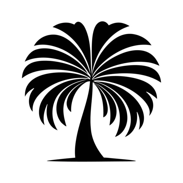 Λογότυπο Σιλουέτας Φοινικόδεντρου Που Απομονώνεται Λευκό Φόντο Διανυσματικό Εικονίδιο — Διανυσματικό Αρχείο