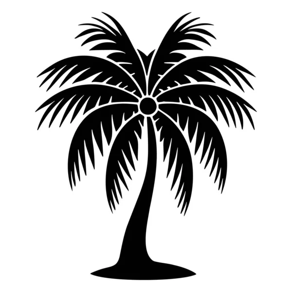 Palm Boom Silhouet Logo Geïsoleerd Witte Achtergrond Vector Pictogram — Stockvector