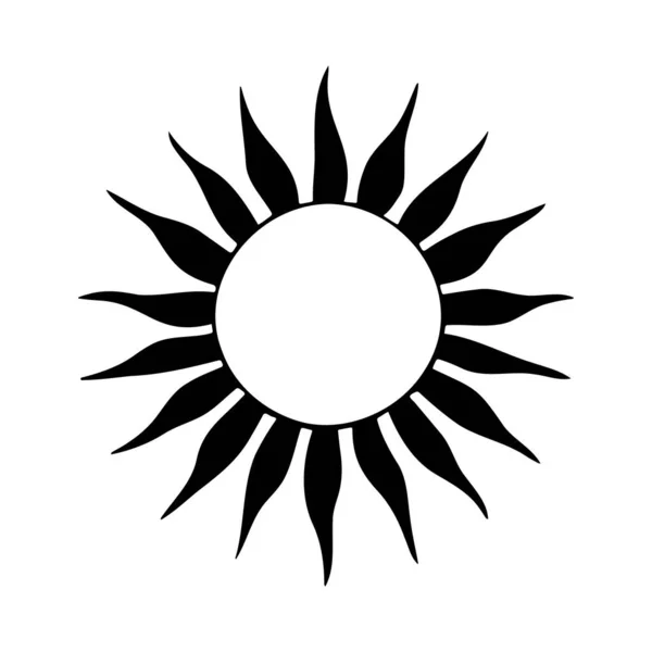 Logo Silhouette Soleil Isolé Sur Fond Blanc Icône Vectorielle — Image vectorielle