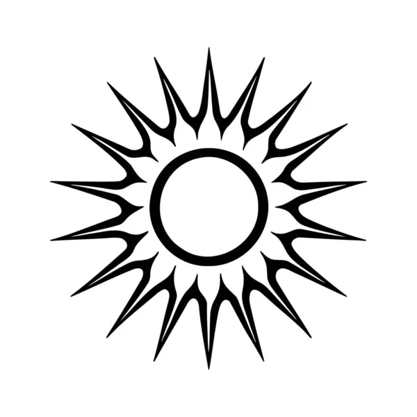 Sun Silhuett Logotyp Isolerad Vit Bakgrund Vektor Ikon — Stock vektor