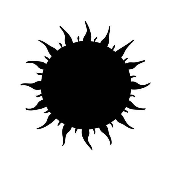 Logotipo Silhueta Sol Isolado Fundo Branco Ícone Vetor —  Vetores de Stock