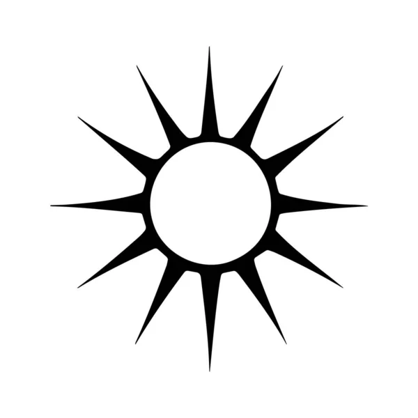 Logotipo Silhueta Sol Isolado Fundo Branco Ícone Vetor — Vetor de Stock