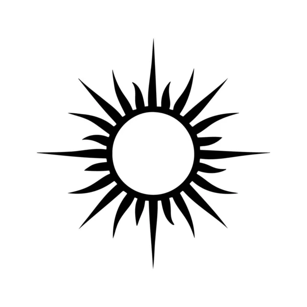 Sun Silhouette Logo Isolated White Background Vector Icon — Stock Vector