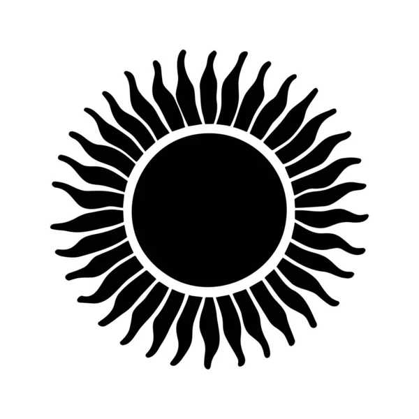 Logotipo Silhueta Sol Isolado Fundo Branco Ícone Vetor —  Vetores de Stock