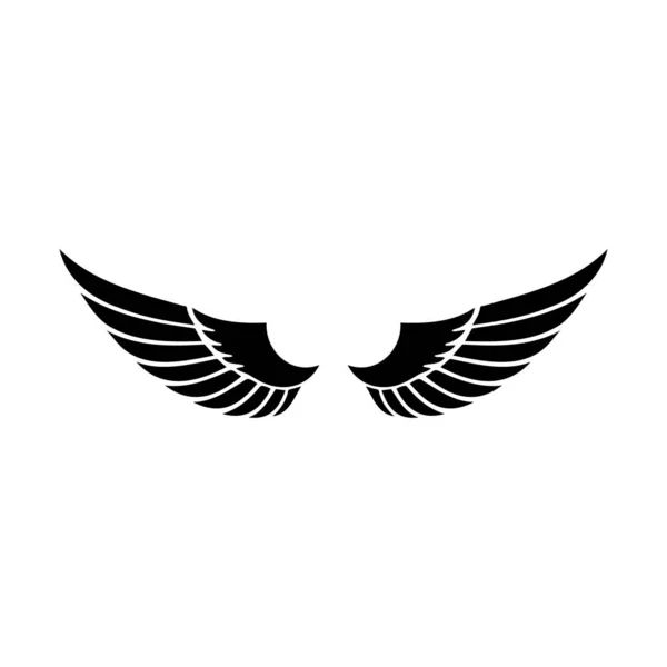 Wings Black White Vector Icon Template Logo Emblem Badge Design — Stock Vector