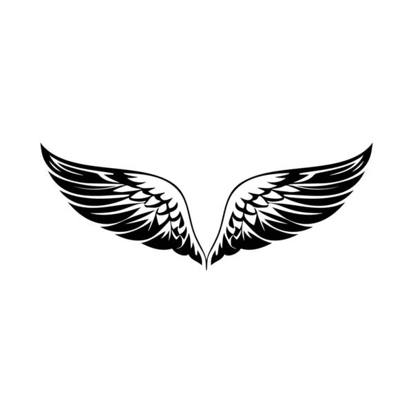 Wings Black White Vector Icon Template Logo Emblem Badge Design — Stock Vector