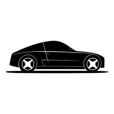 Araba vektör simgesi izole edilmiş kenar görünüm, basit logo