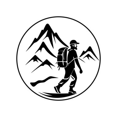 Açık hava macera logosu, Hike Vektör şablonu
