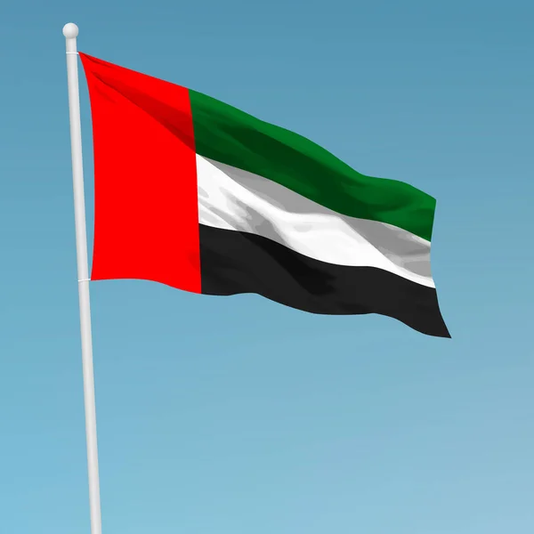 Vlajka Spojených Arabských Emirátů Stožáru Šablona Pro Design Plakátu Dne — Stockový vektor