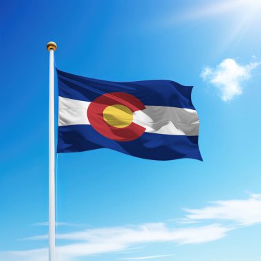 Colorado bayrağı dalgalanan bayrak, bayrak direğinin arka planında bulunan bir ABD eyaletidir..