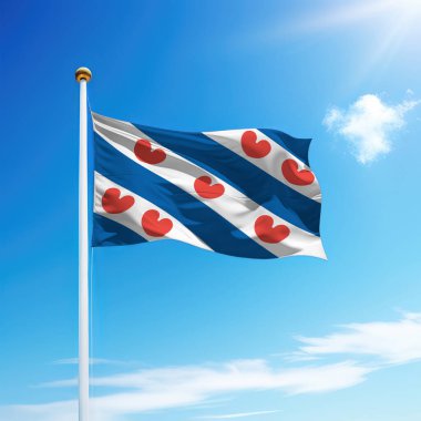 Friesland dalgalanan bayrağı, Hollanda 'nın bayrak direğindeki bir eyaletidir..