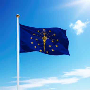 Indiana bayrağı, ABD 'nin bayrak direğinde, gökyüzü arka planında dalgalanan bir eyalettir..