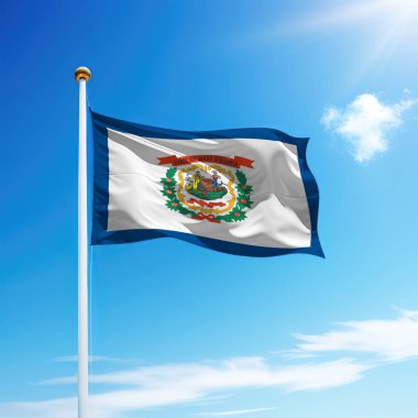 Batı Virginia 'nın dalgalanan bayrağı, Amerika Birleşik Devletleri' nin bayrak direğinde yer alan bir eyalettir..