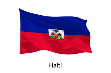 3 boyutlu gerçekçi Haiti bayrağı izole edildi. iposter tasarımı için şablon