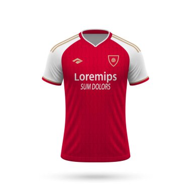 Arsenal tarzında 3D gerçekçi futbol forması, futbol takımı 2023 için gömlek şablonu