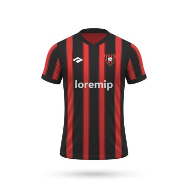 Bournemouth tarzında 3D gerçekçi futbol forması, futbol takımı 2023 için gömlek şablonu