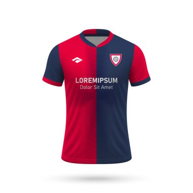 Cagliari tarzında 3D gerçekçi futbol forması, 2023 futbol takımı için gömlek şablonu