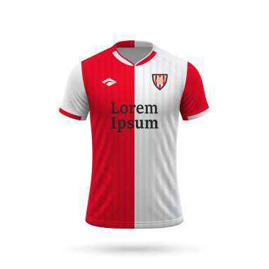 Feyenoord tarzında 3D gerçekçi futbol forması, futbol takımı 2023 için gömlek şablonu