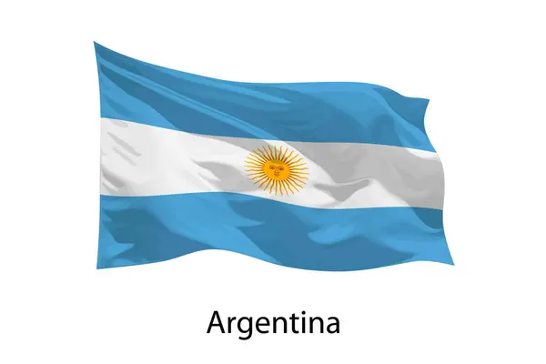 Realistic Waving Flag Argentina Isolated Template Iposter Design — Stock Vector