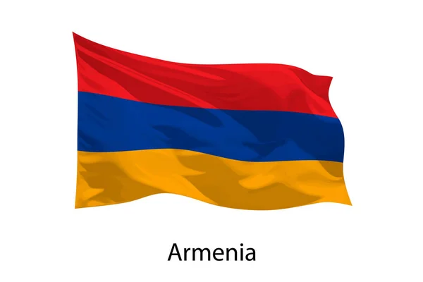 Realistisches Fahnenschwenken Von Armenien Isoliert Vorlage Für Iposter Design — Stockvektor