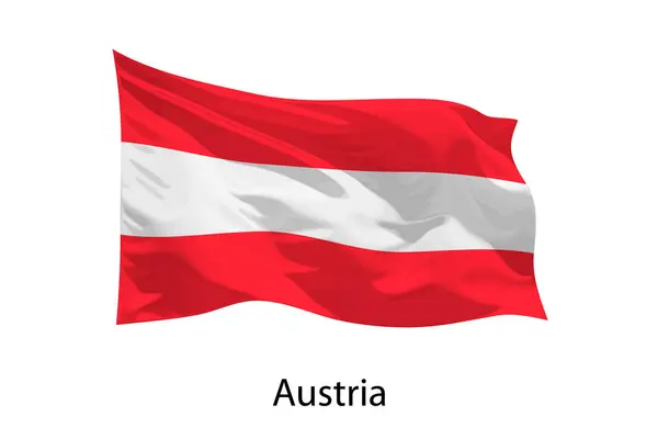 Realista Acenando Bandeira Áustria Isolado Modelo Para Design Iposter — Vetor de Stock