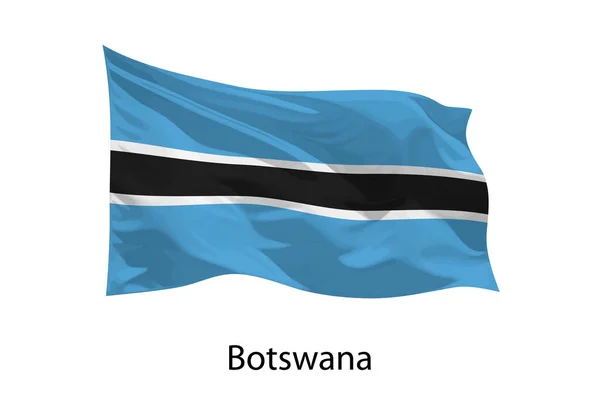 Realista Ondeando Bandera Botswana Aislado Plantilla Para Diseño Póster — Vector de stock