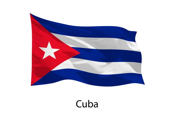 Drapeau Agitation Réaliste Cuba Isolé Modèle Pour Conception Iposter — Image vectorielle