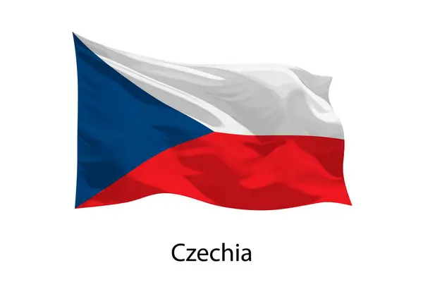 Realista Acenando Bandeira Tchecoslováquia Isolado Modelo Para Design Iposter — Vetor de Stock