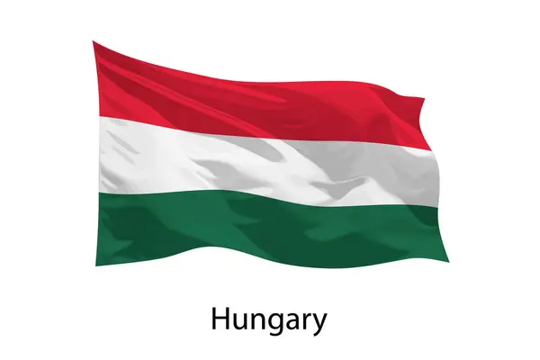 Reális Integető Zászló Magyarország Elszigetelt Imposztor Kialakításának Sablonja — Stock Vector